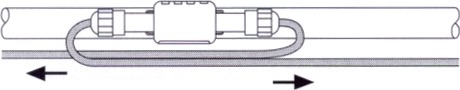 Obr. 1b Schma pipojen spojky, poloen samoregulanch kabel na potrub