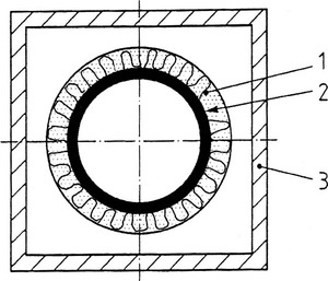 Obr. 2 Pklad konstruknch dl individulnho komna. 1 – tepeln izolace, 2 – komnov vloka, 3 – holav plṻ