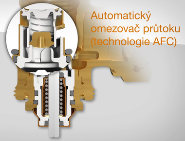 Obr. 2a Termostatick ventil s automatickou regulac prtoku s technologi AFC [1]