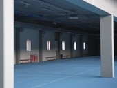 Víceúčelovou sportovní halu v Táboře vytápí stropní sálavé panely Zehnder ZIP