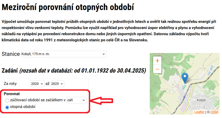 Obr. 2 Vbr porovnvacho obdob bu run volbou zatku, nebo pedvolen od z