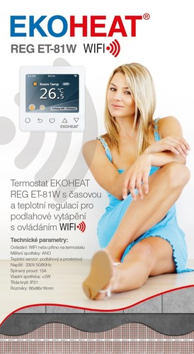 Novinka: Termostat EKOHEAT REG ET-81W WIFI