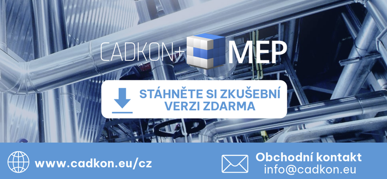 Zkušební verze CADKON+ MEP zdarma! Projektujte efektivně!